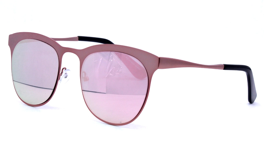 Half Top Roundish Women′s Sunnies Chic Stainless Steel Women′s Sunglasses