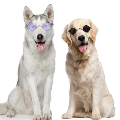 Runde Retro-Sonnenbrille aus Metall, Sonnenschutzbrille, in vielen Farben erhältlich, Haustierzubehör, Katzen- und Hundebrille